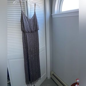 Cache size 8 beaded blouson dress tan/brown color